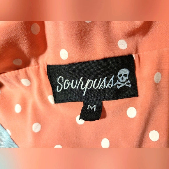 Sourpuss Clothing || Blue & Pink Sailor Cat Dress w/ Collar - Picture 2 of 4